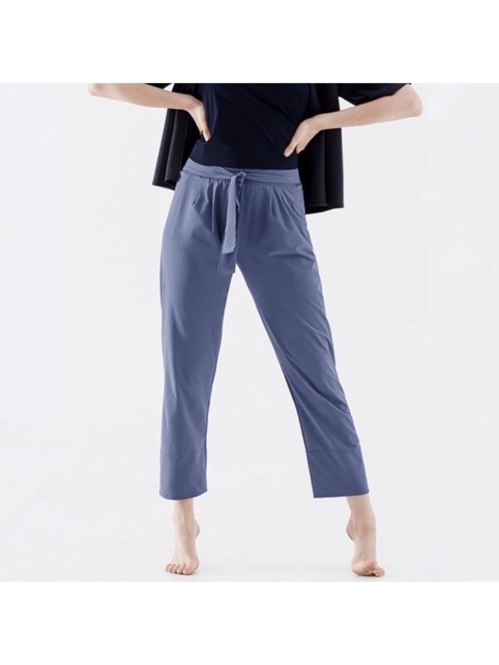 ADAY Easy Days Pant Mineral Blue Tapered Waist Tie Lounge Women’s Size Medium